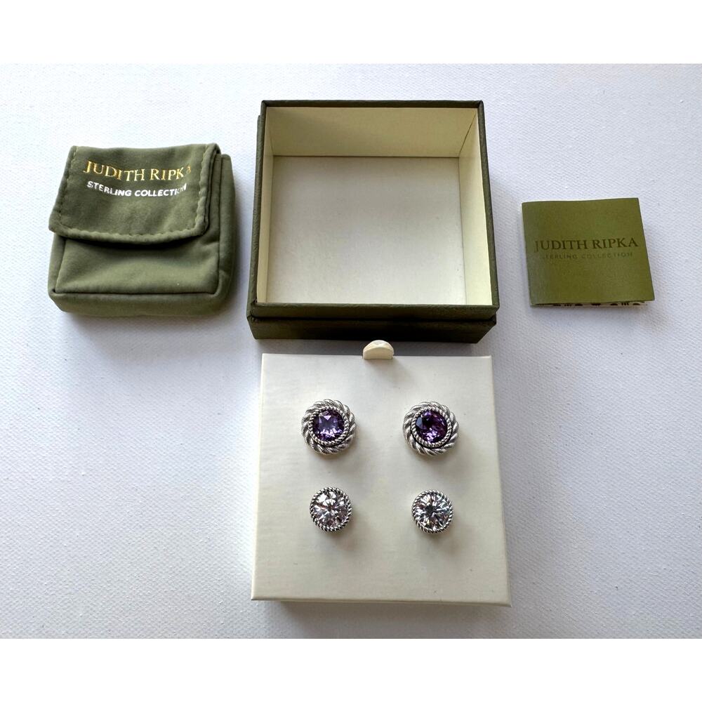 Judith Ripka Sterling Interchangeable Earring Set… - image 2